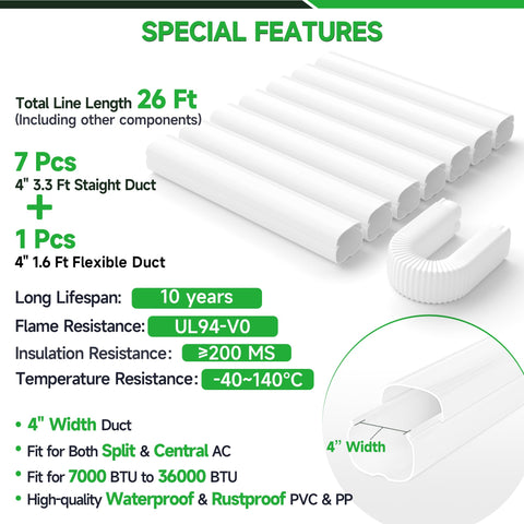 Cestluck mini-split line cover 26 ft assembled for a clean look