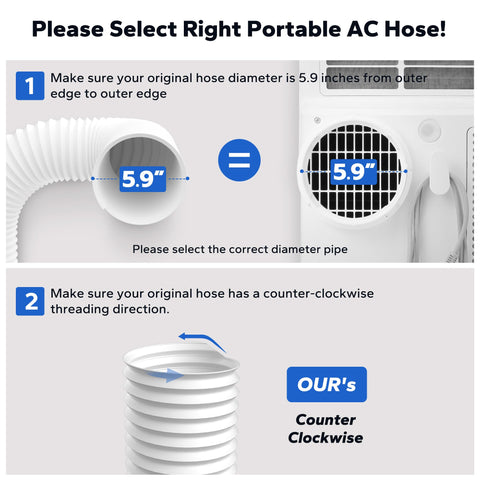 Cestluck portable AC hose kit simplifies quick setup.