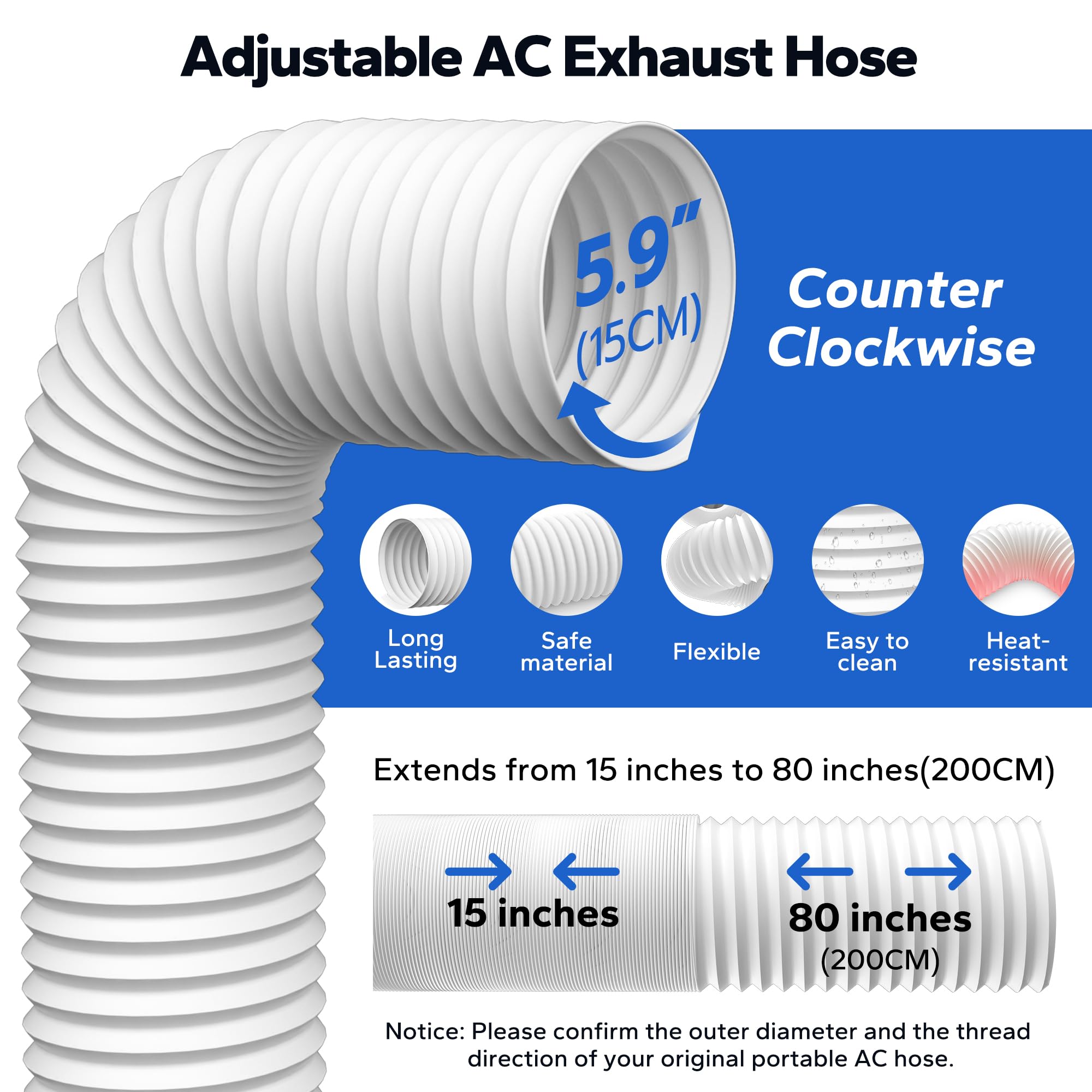 Cestluck universal coupler 5.9-inch for secure hose connection