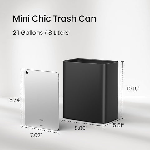 Cesun 2.1-gallon wastebasket fits under sinks and desks for discreet organization.