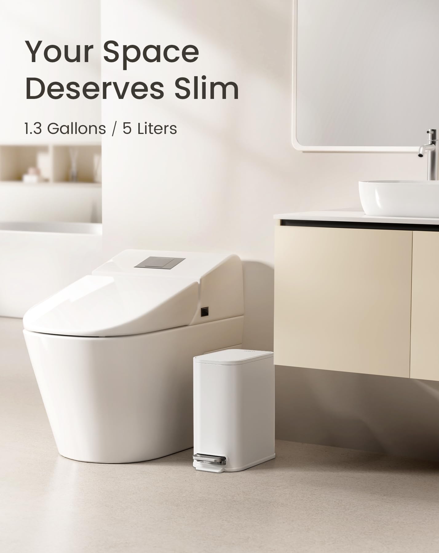 Cesun 5L trash can with removable inner bucket for easy cleaning.