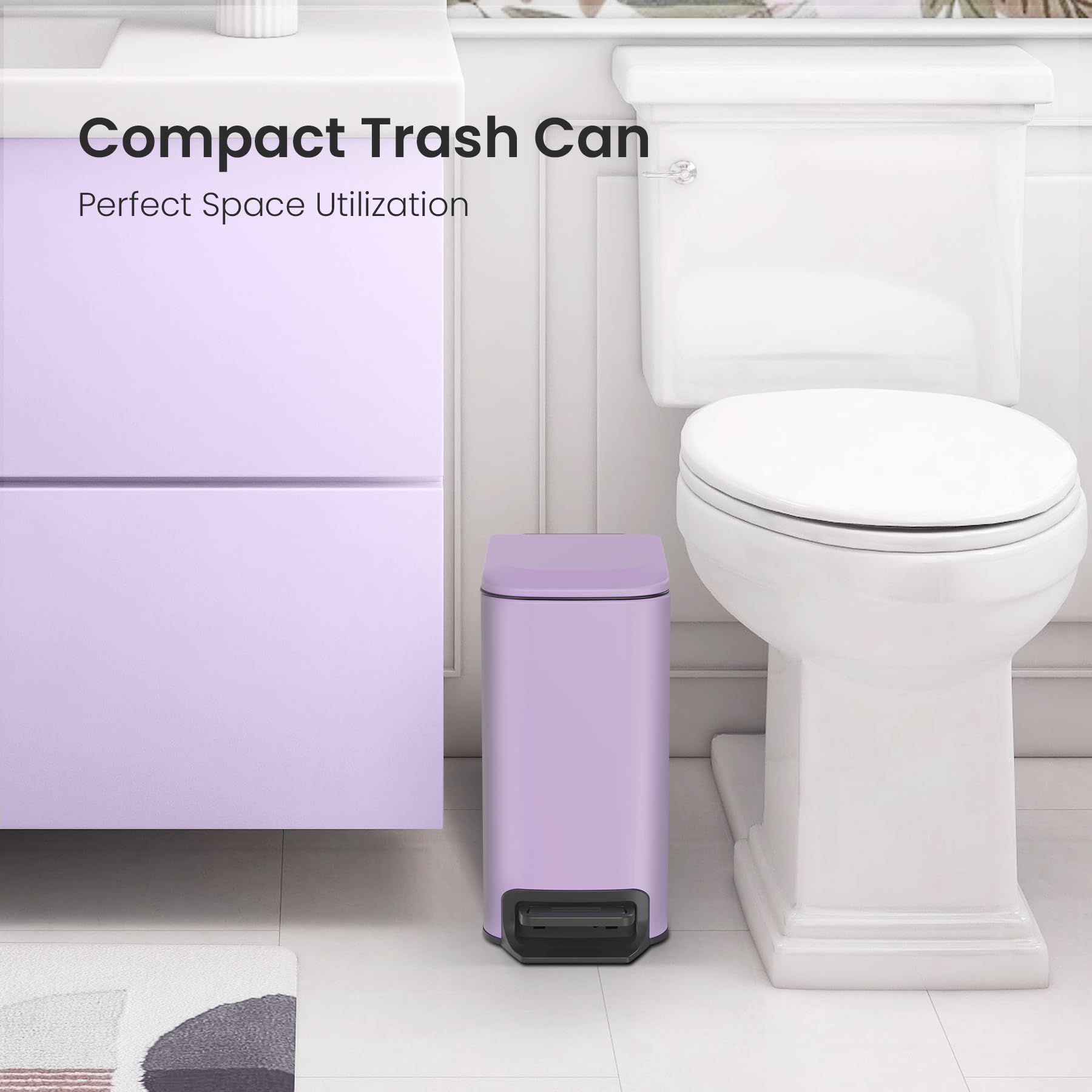 Cesun 6-liter bin with removable inner bucket enables easy waste disposal and cleaning.