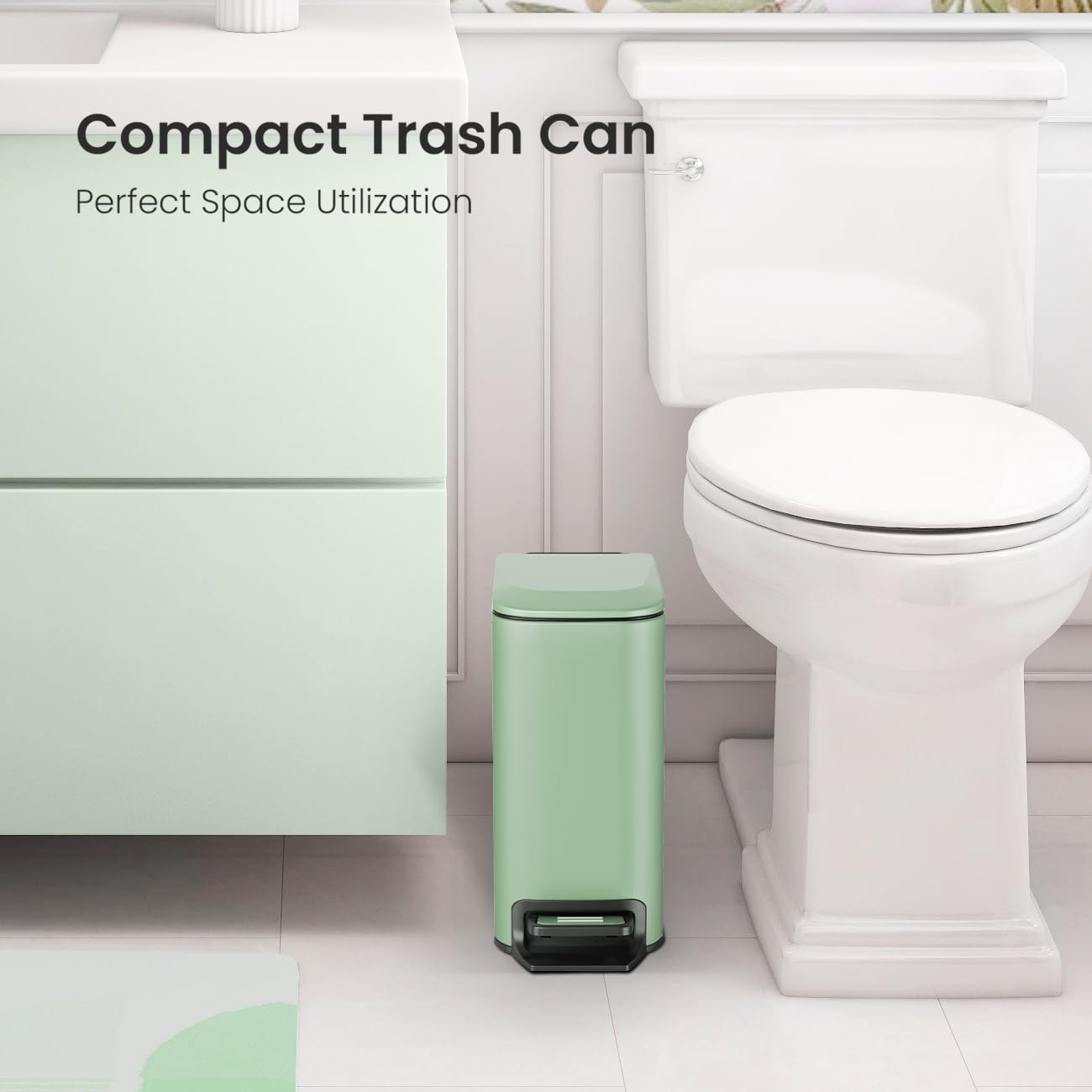 Cesun 6-liter metal trash bin with pedal enables hands-free waste disposal