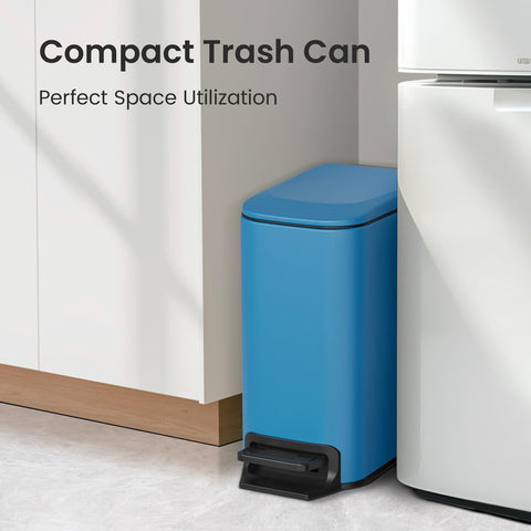 Cesun anti-fingerprint blue trash can maintains a clean look