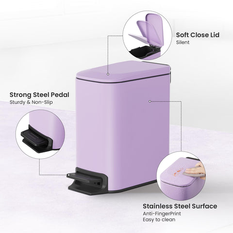 Cesun anti-fingerprint stainless steel finish keeps the can looking new longer.