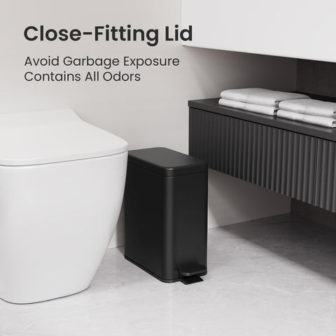 Cesun trash can pedal in action, smooth opening for hands-free use.