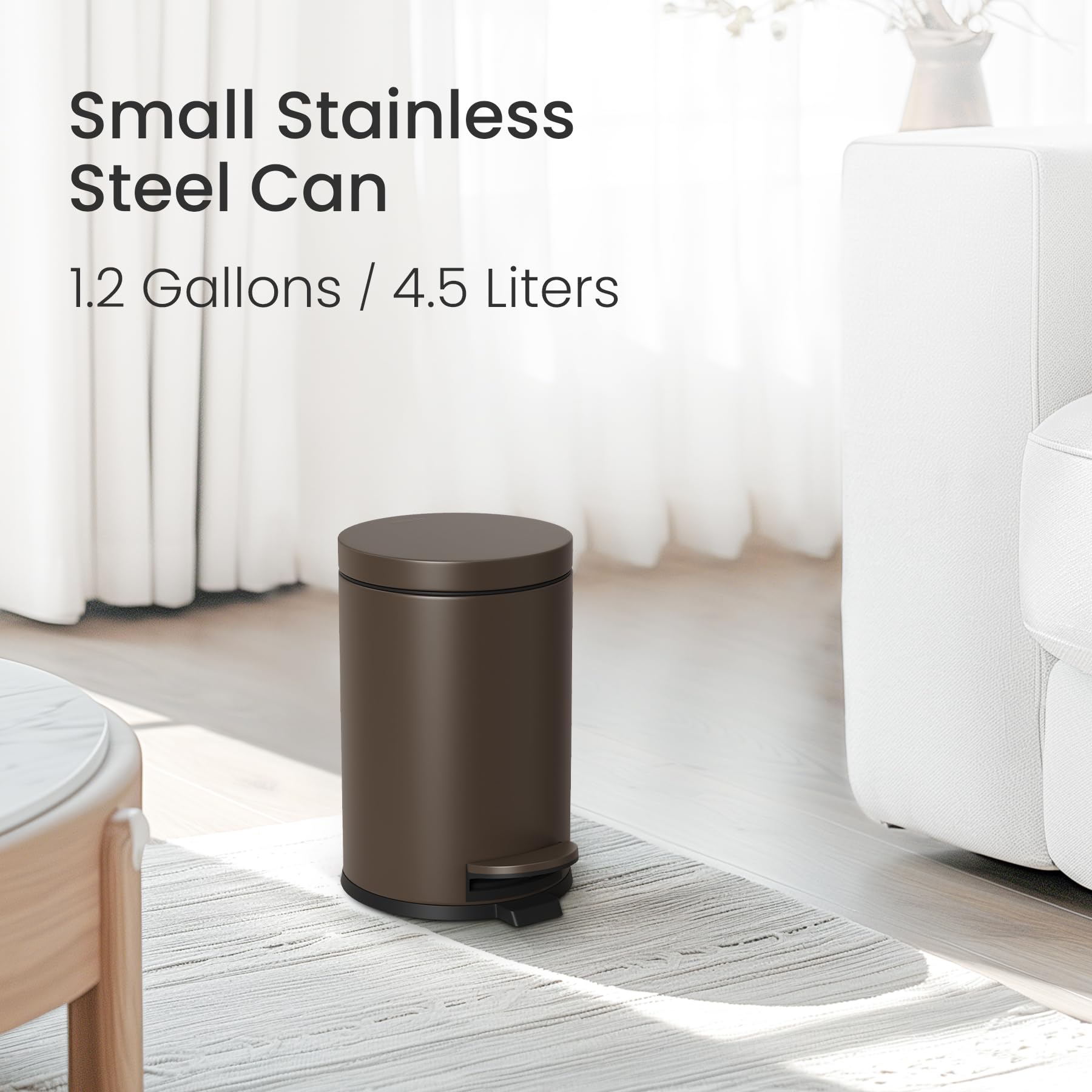 Cesun bathroom trash can with soft-close lid for quiet operation