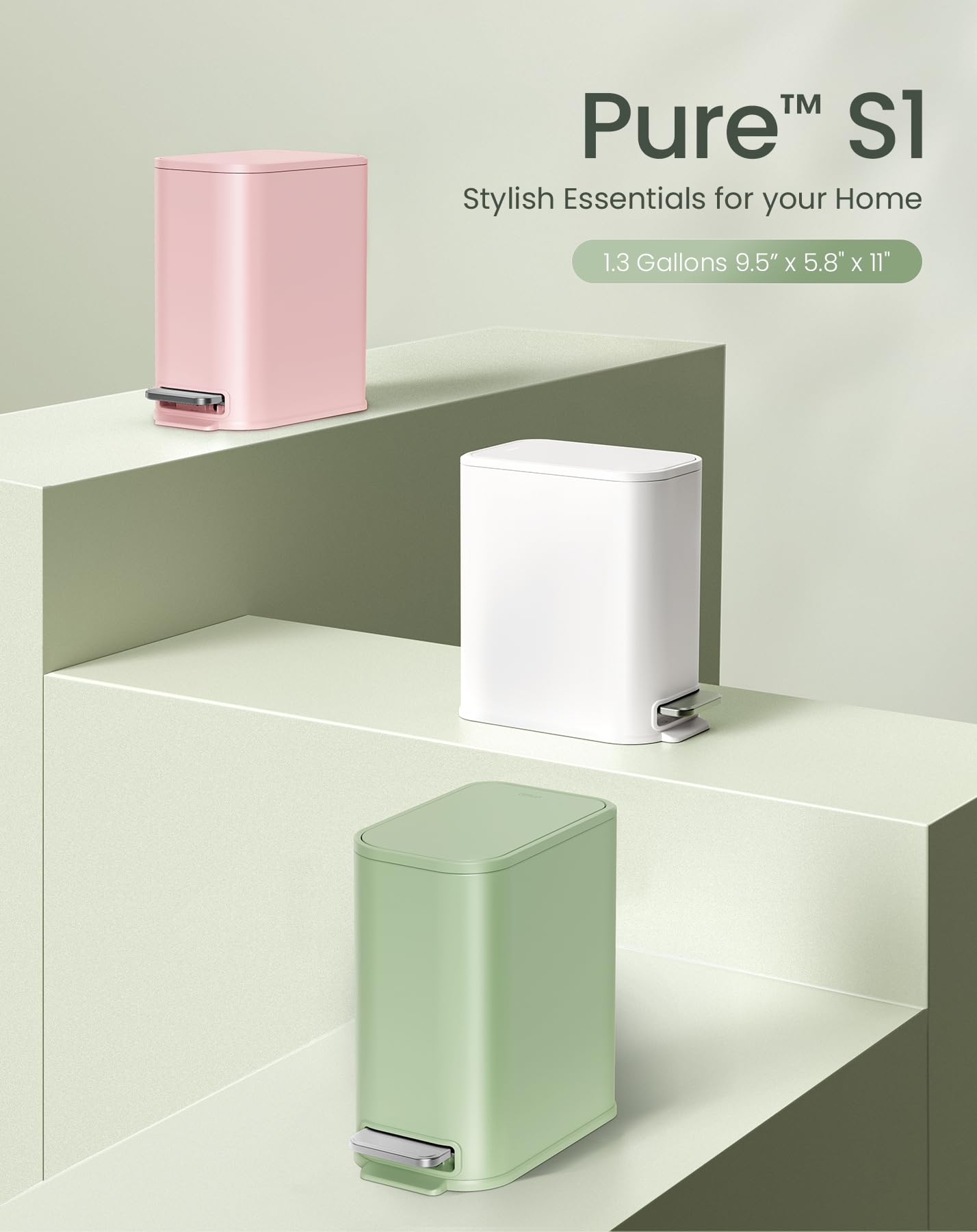 Cesun back carry handle makes moving the pink trash can simple.