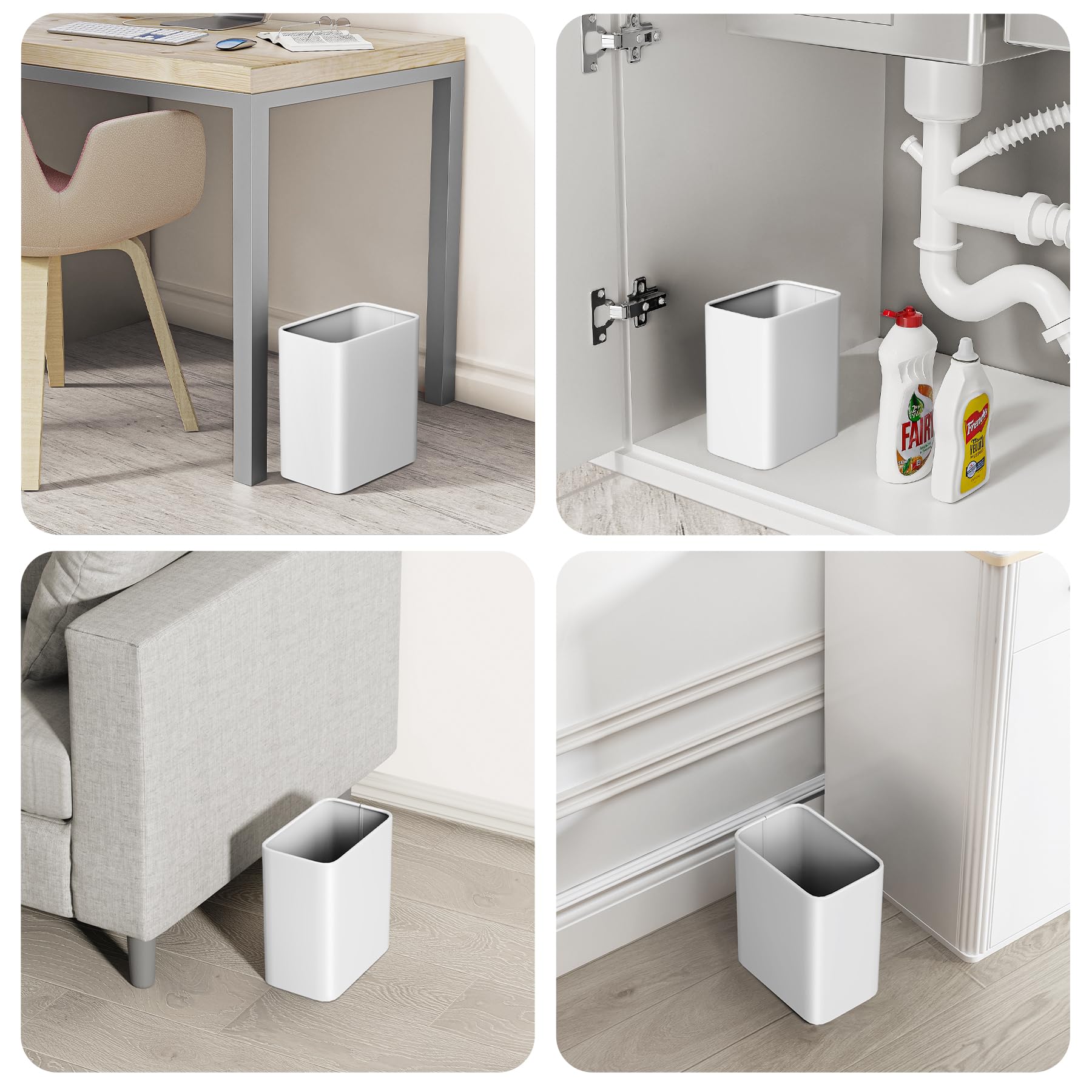 Cesun minimalist rectangular trash bin adds subtle style to interiors.