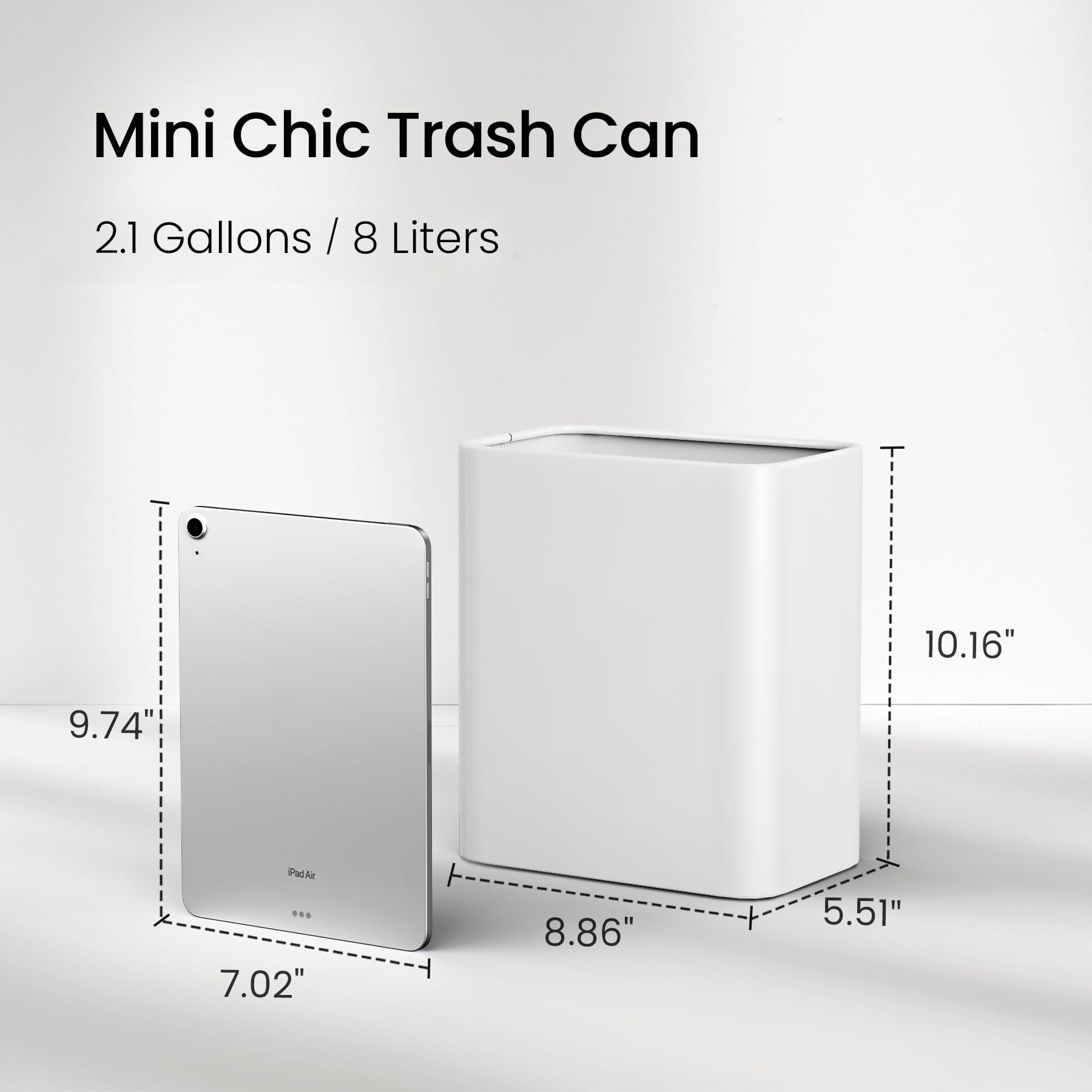 Cesun modern metal garbage can with matte finish for minimalist spaces.