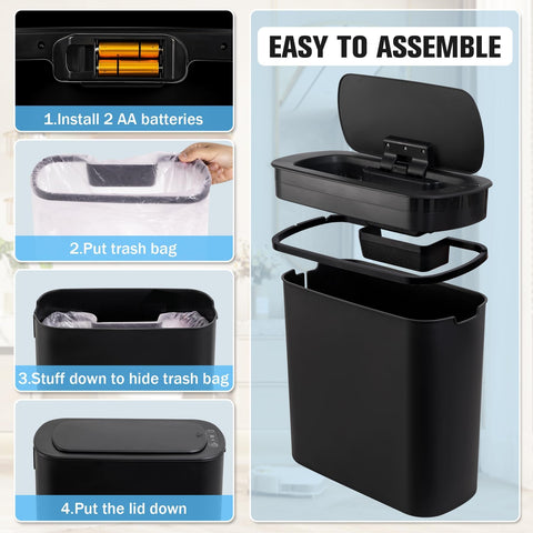 Cesun motion-sensor trash can manual button option for quick overrides.