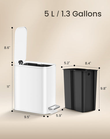 Cesun compact trash can designed to fit narrow spaces.