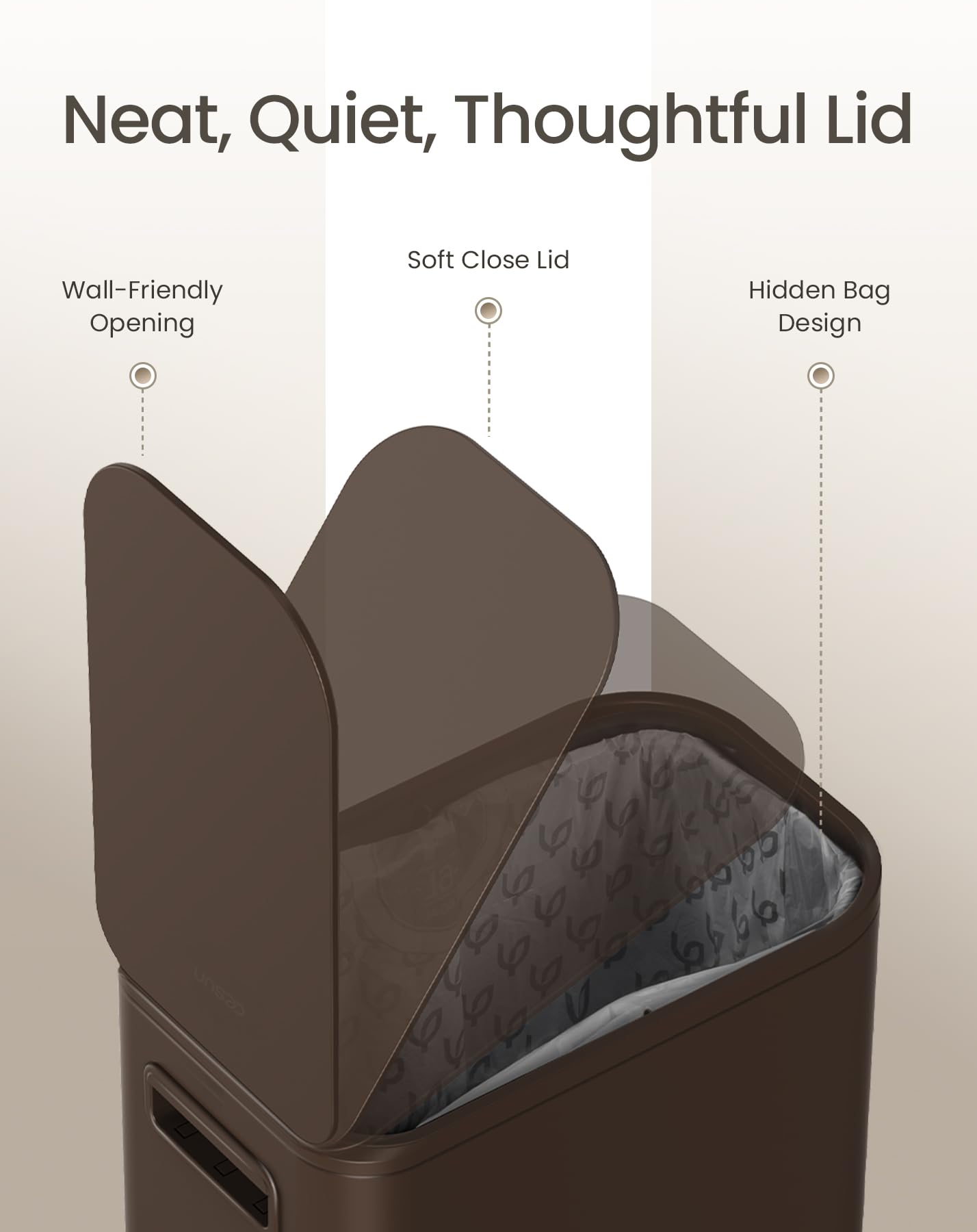 Cesun narrow space-saving trash can fits tight corners