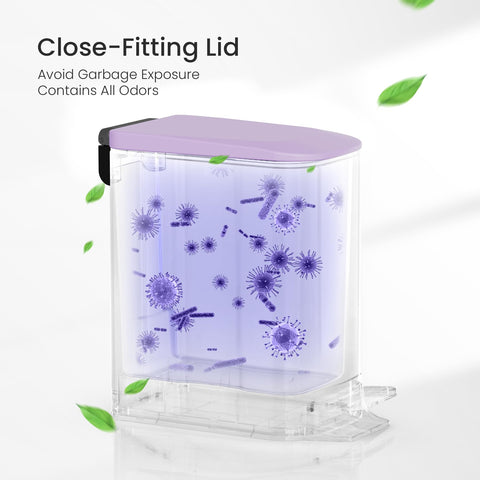 Cesun pet-proof lid design prevents curious pets from rummaging trash.