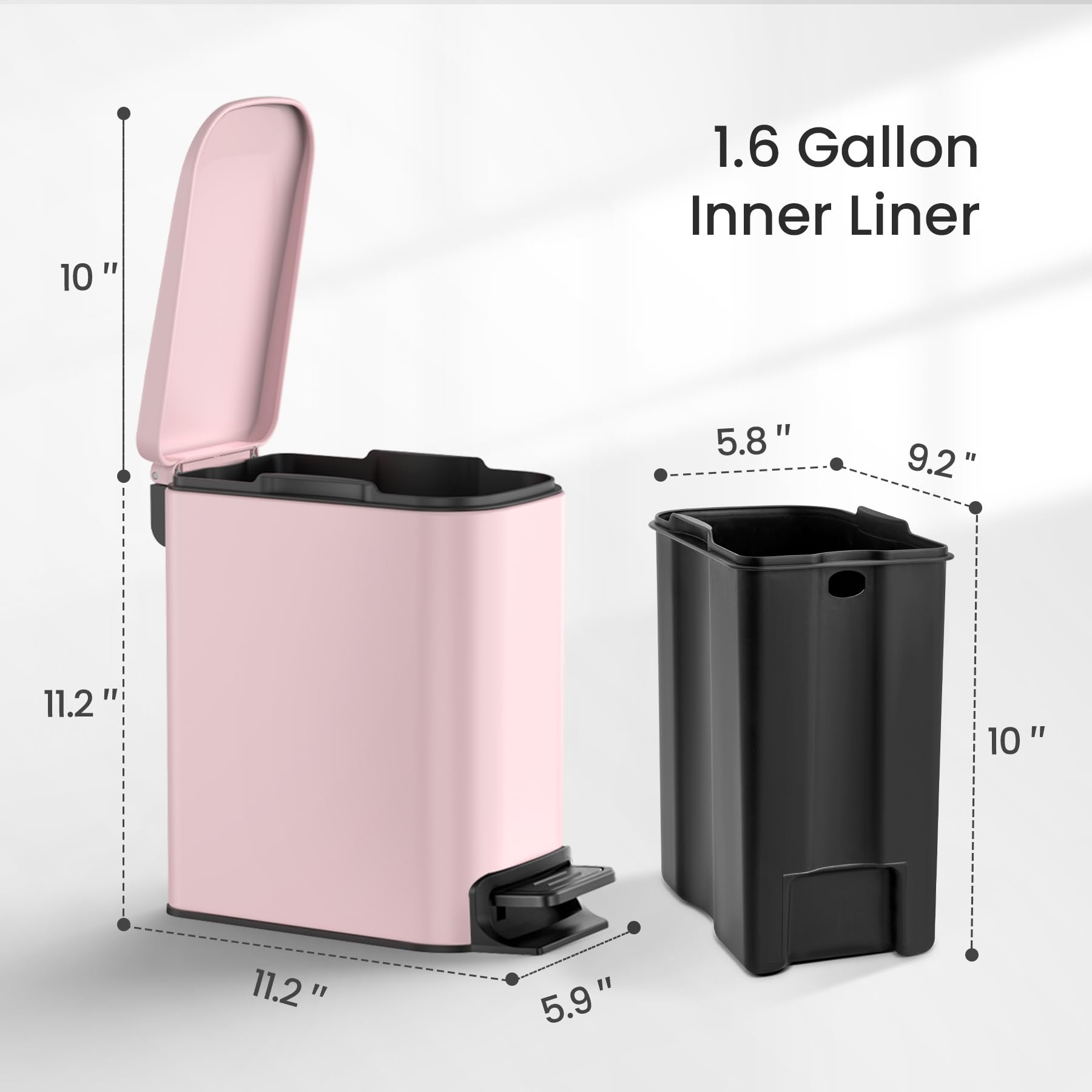 Cesun removable inner bucket simplifies cleaning and bag disposal