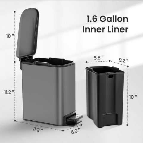 Cesun removable inner bucket simplifies bag changes and makes cleaning a breeze.