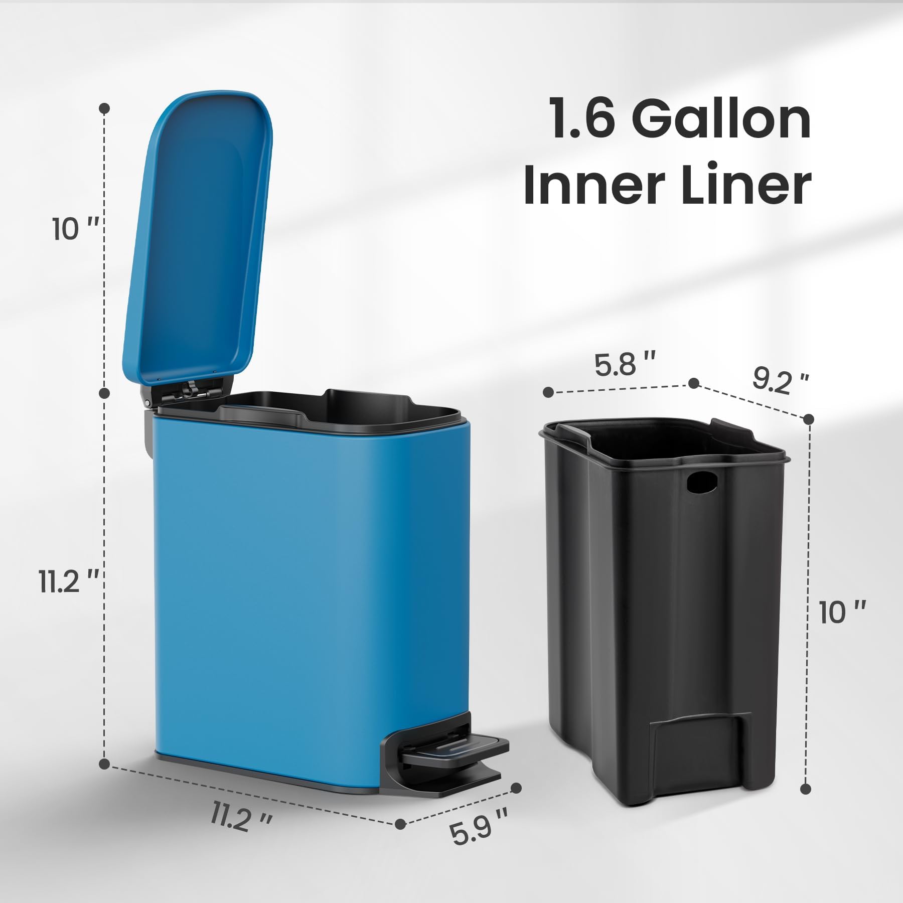 Cesun tightly sealed lid keeps odors contained in blue trash can