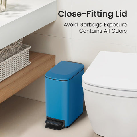 Cesun slim narrow-space trash can fit in tight corners in blue