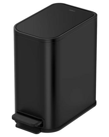 Cesun small bathroom trash can with soft-close lid fits tight spaces and reduces noise