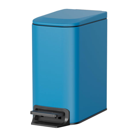 Cesun small bathroom trash can with soft-close lid for quiet operation in blue