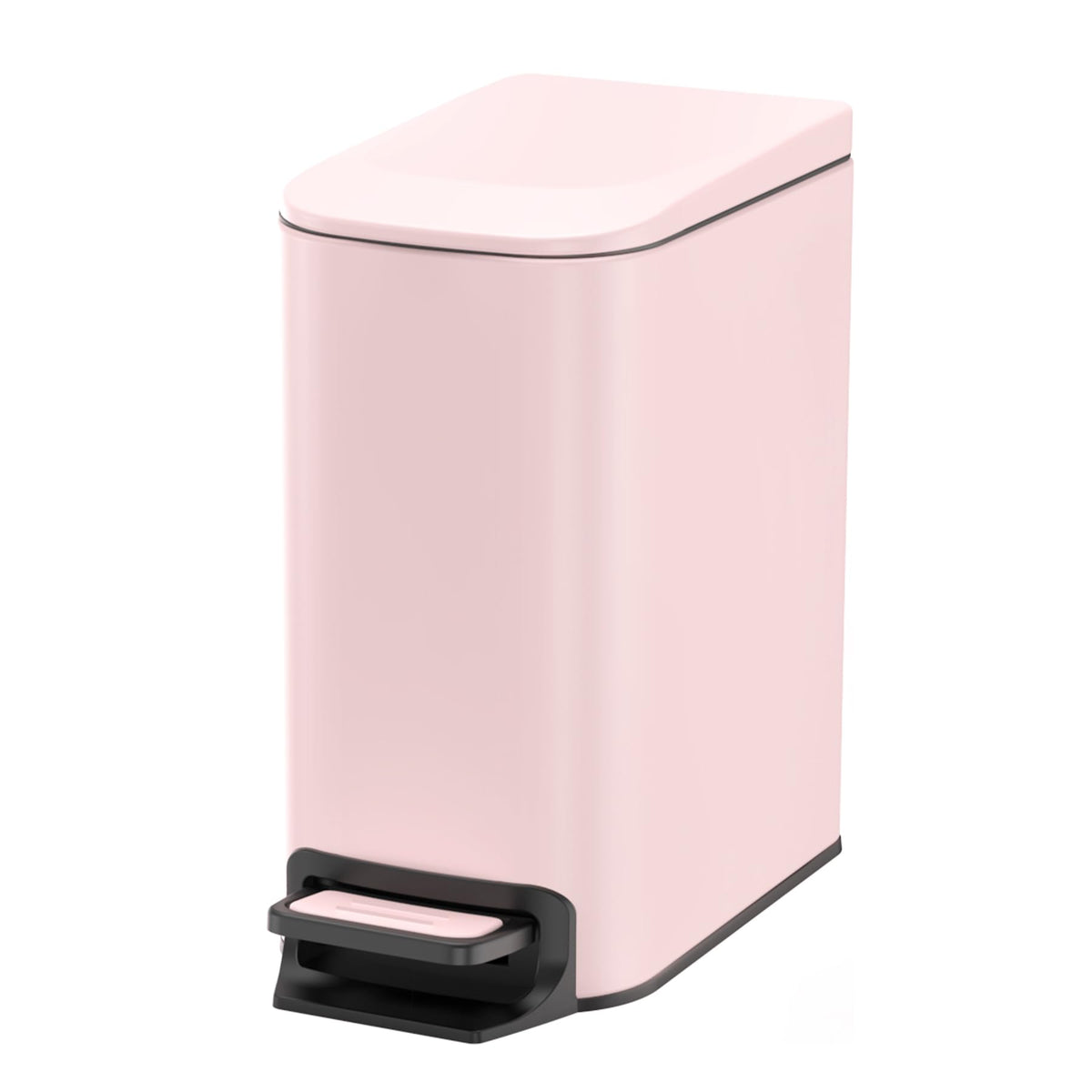 Cesun small bathroom trash can with pink lid fits tight spaces and keeps waste neatly hidden