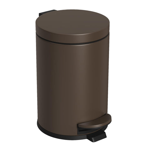 Cesun small brown trash can with pedal lid for compact spaces