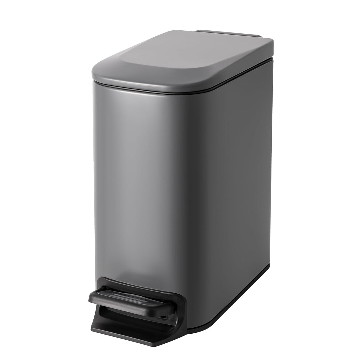 Cesun small trash can with soft-close lid for quiet bathroom use and space efficiency.