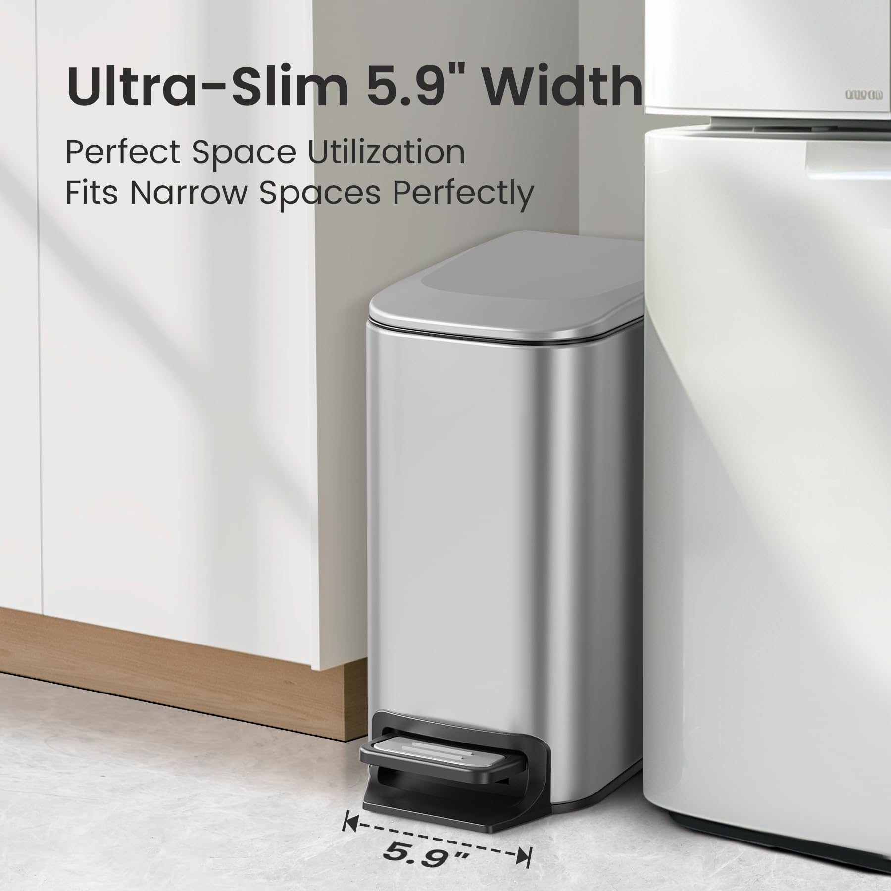 Cesun soft-close lid ensures quiet disposal in shared bathrooms.