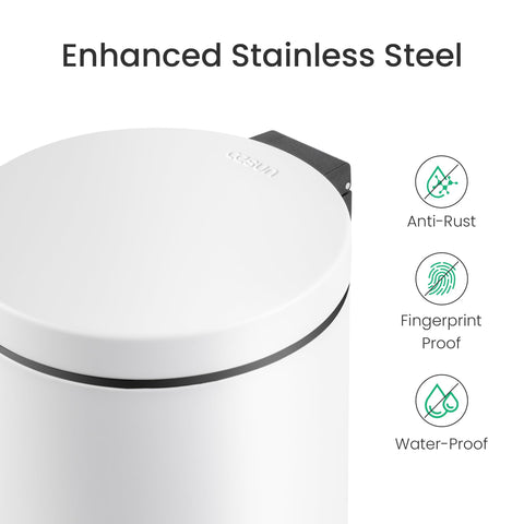 Cesun soft-close lid trash can for quiet, gentle closing.