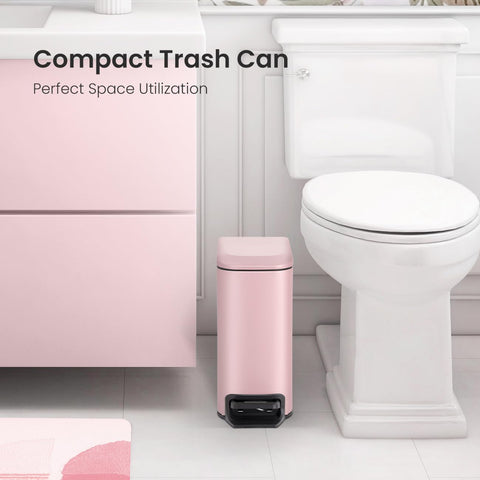 Cesun soft-close pedal bathroom bin demonstrates quiet operation for bathrooms and shared spaces