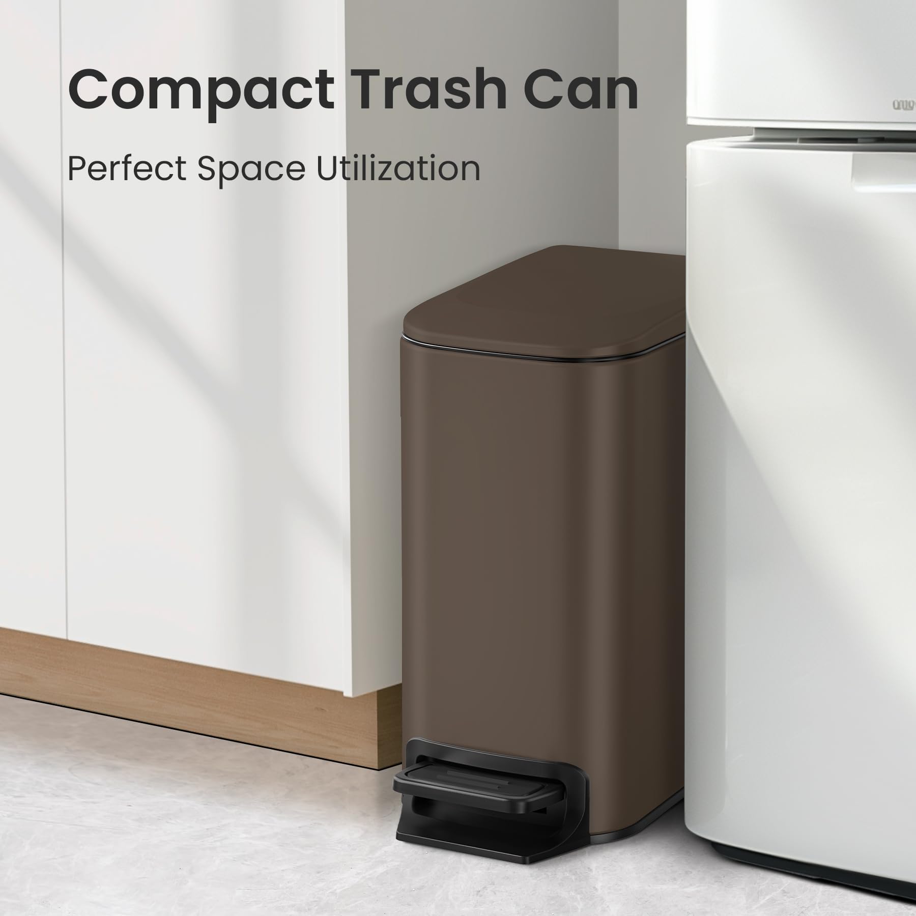 Cesun stainless steel pedal trash can with anti-fingerprint finish for a clean look.