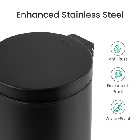 Cesun stainless steel pedal offers durability for everyday waste disposal.