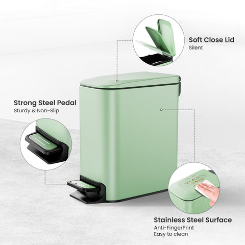 Cesun stainless steel trash bin with anti-fingerprint finish stays clean
