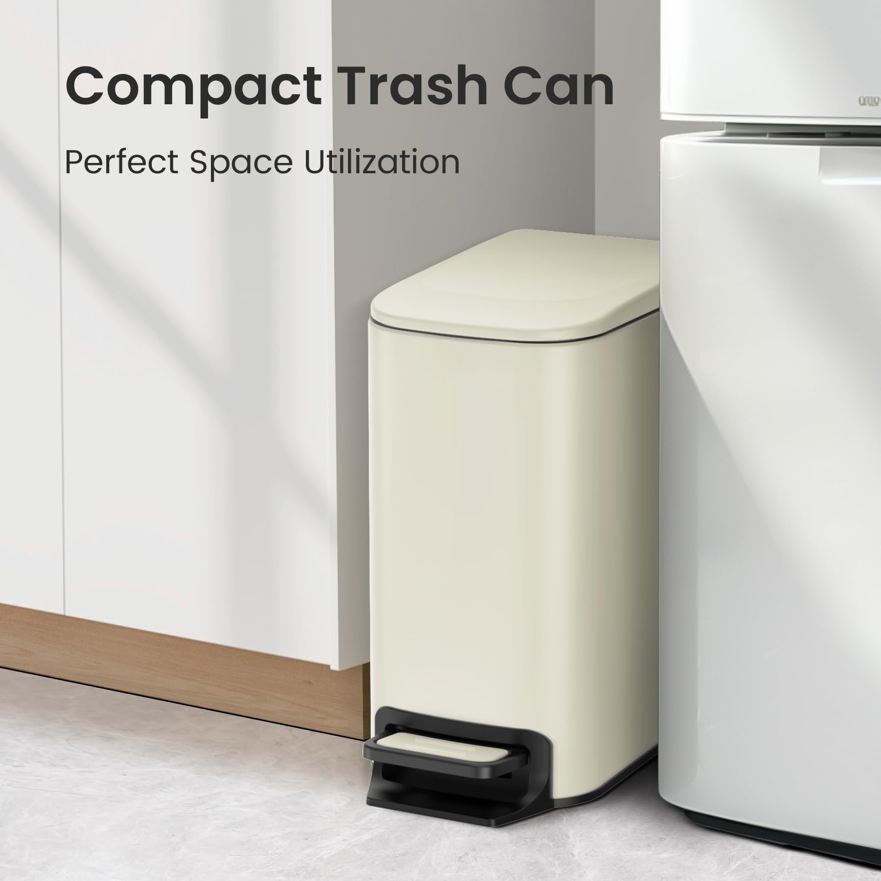 Cesun stainless steel trash bin with removable inner bucket.