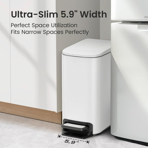 Cesun stainless steel 6L trash can with pedal for hands-free use