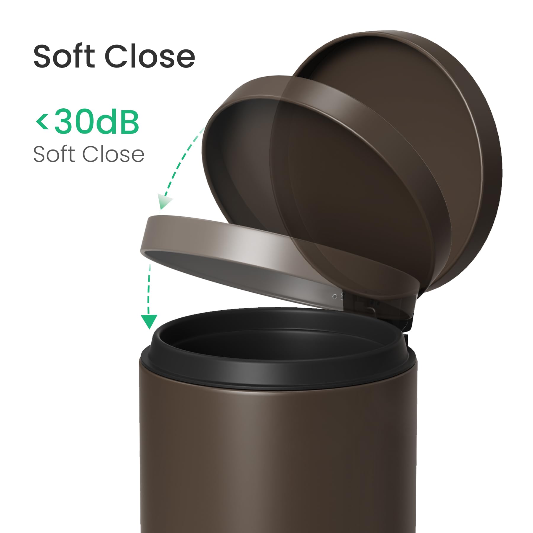Cesun trash can with carry handle for simple transport