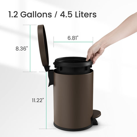 Cesun trash can dimensions 7.5x8.5x12 inches fits tight corners