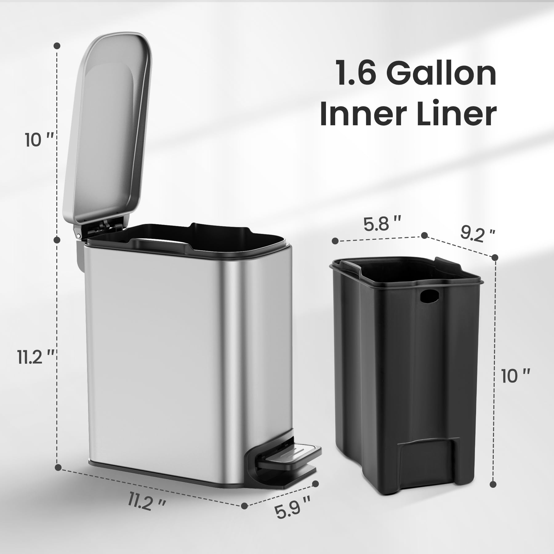 Cesun lid seals tightly to minimize odors and deter pets.