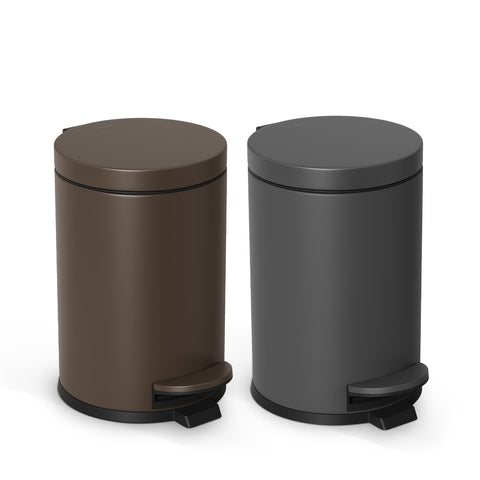 Cesun trash can in office or bedroom setup with brown finish