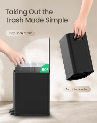 Cesun soft close lid provides quiet operation and keeps odors contained
