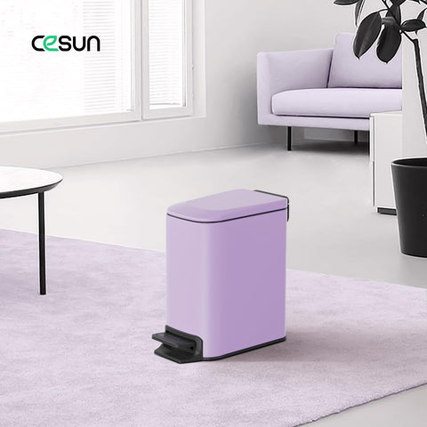 Cesun trash can with step pedal highlights effortless hands-free operation for daily use.