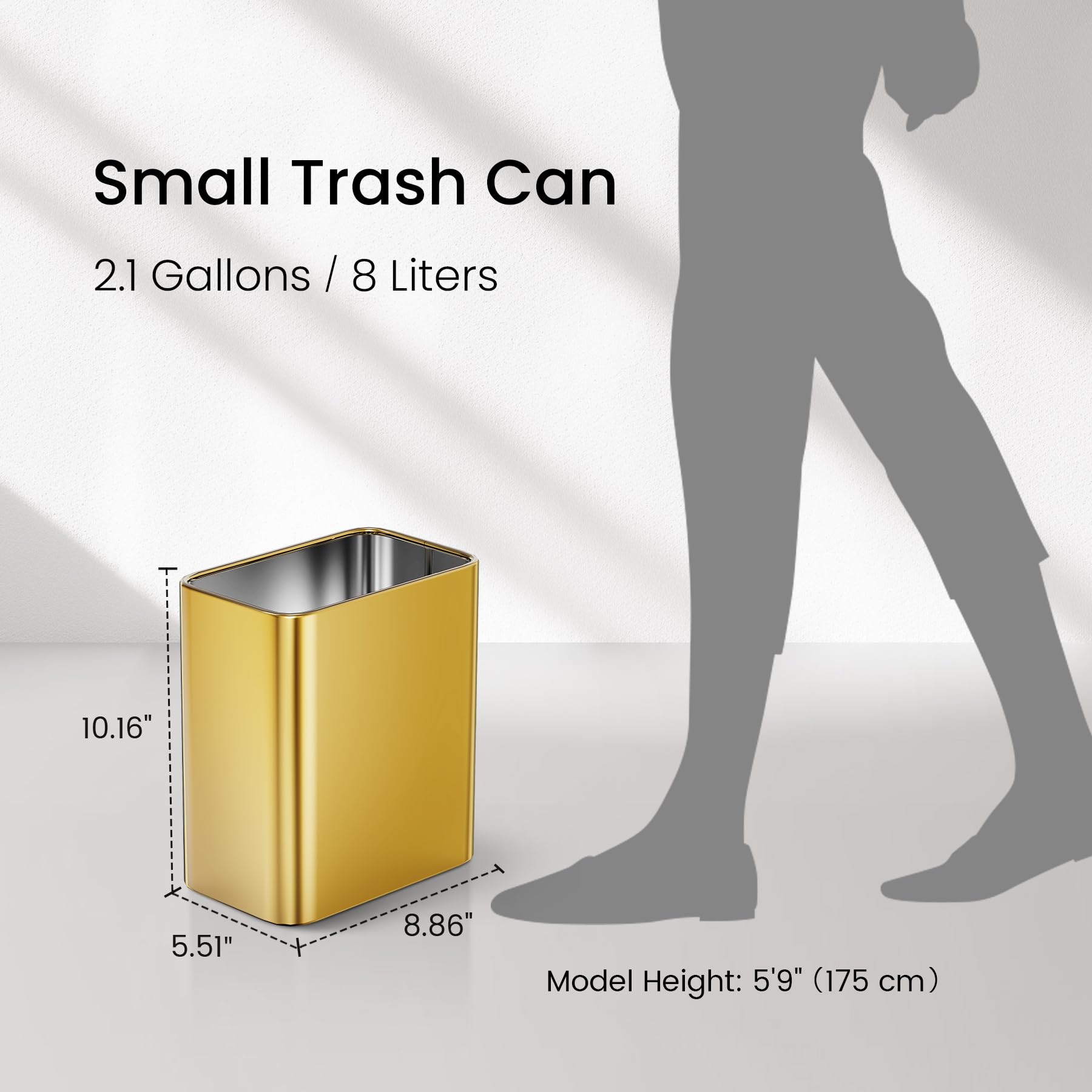 Cesun compact waste bin ideal for under-sink storage.