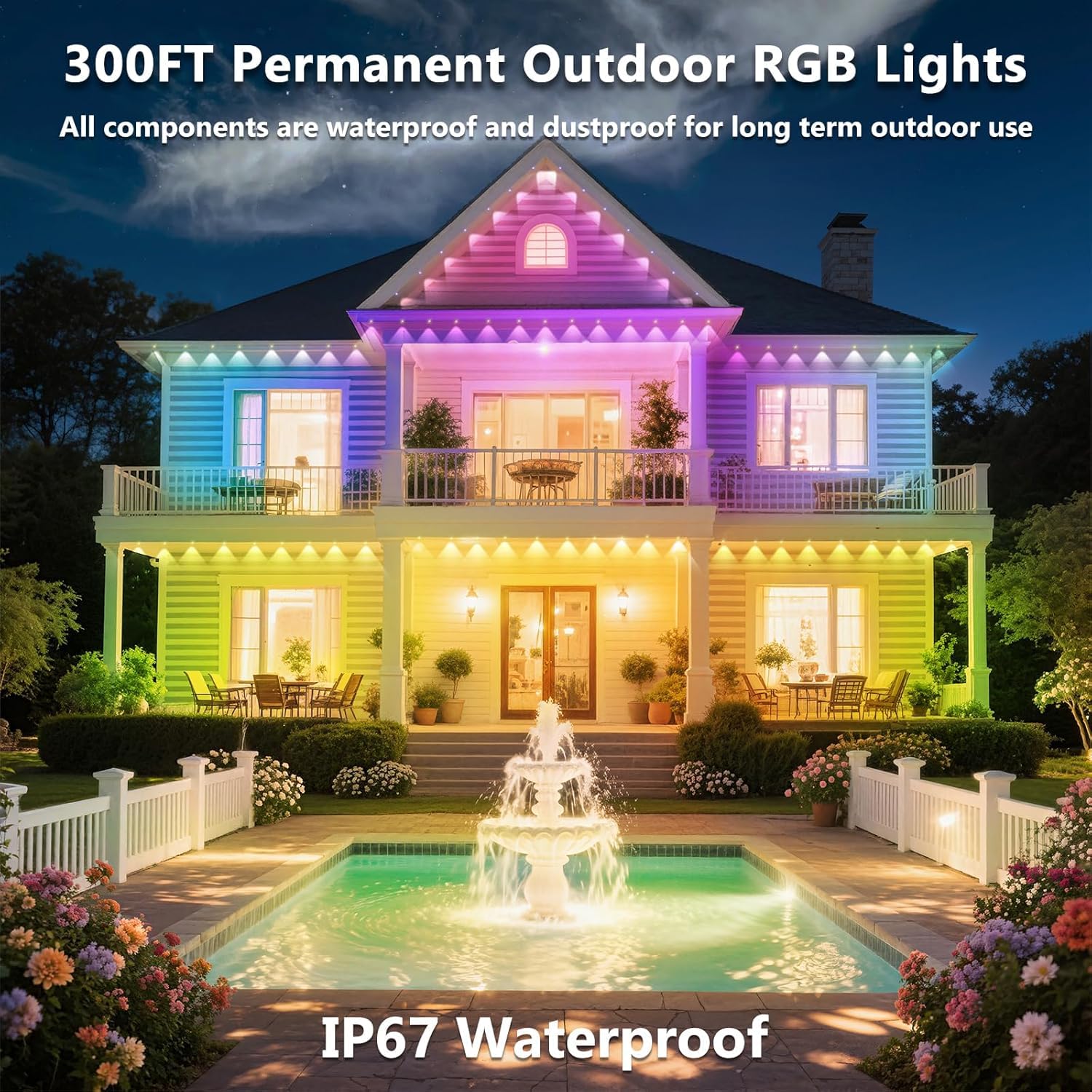 CETELUMA music-sync RGB lights sync colors to music for lively outdoor moments