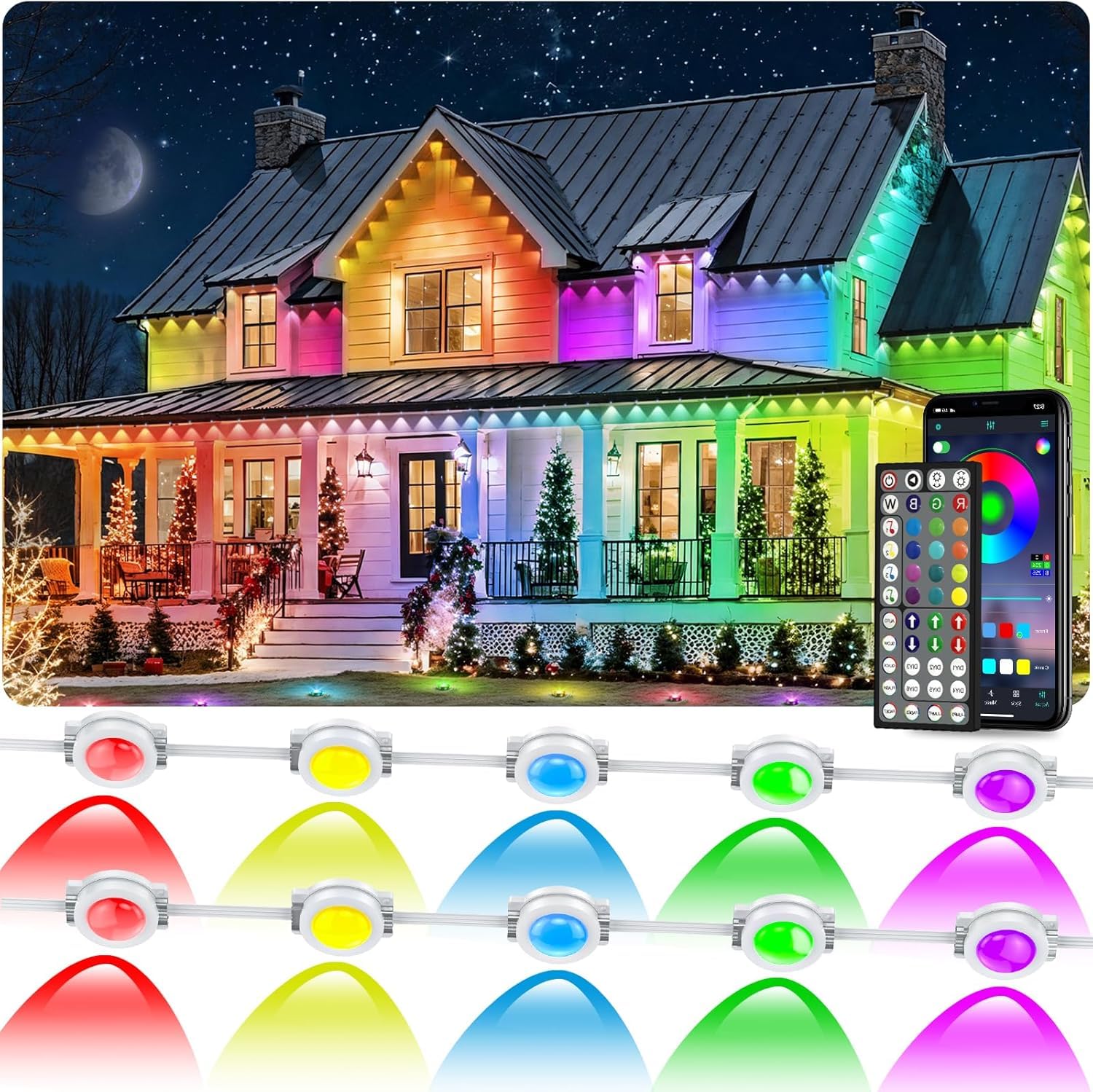 CETELUMA outdoor RGB eave light delivers vibrant color and even coverage for entryways