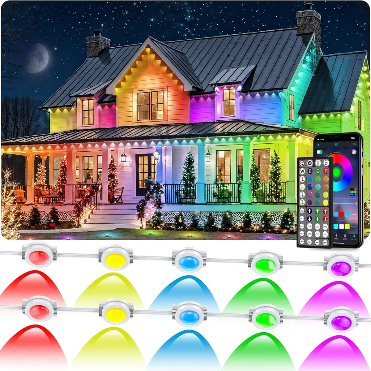 CETELUMA outdoor RGB eave light delivers vibrant color and even coverage for entryways