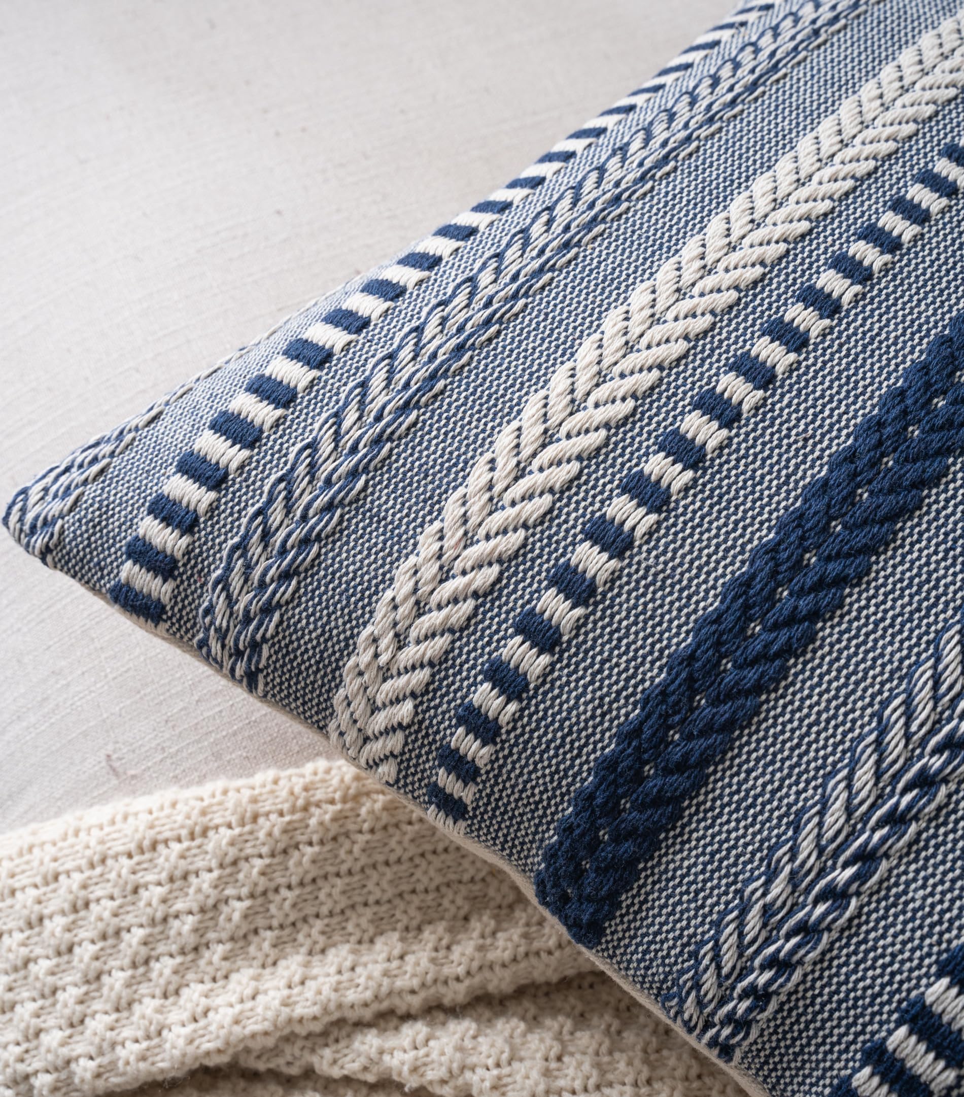 Cethom Boho pillow cover in textured heavyweight cotton-linen fabric