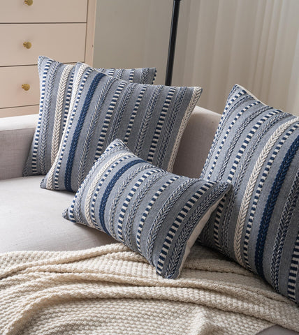 Cethom Boho Pillow Cover showcases two bold woven stripes.