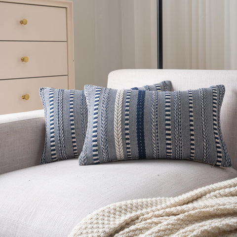 Cethom Boho pillow cover woven stripes add versatile accent.