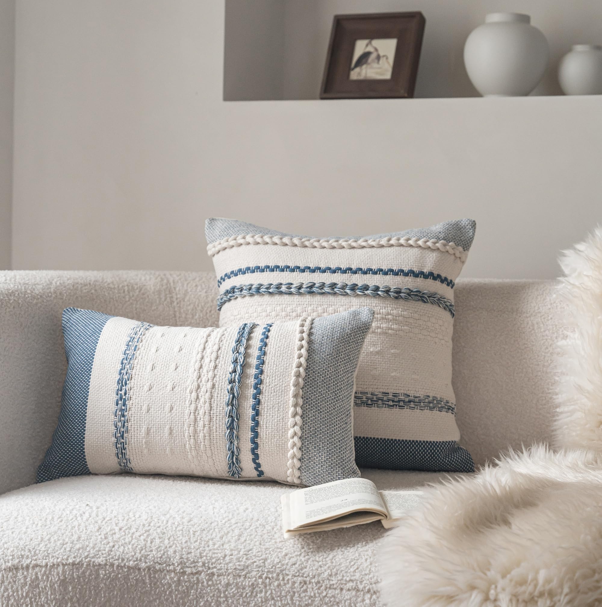 Cethom cotton-linen blend pillow cover on sofa demonstrates breathable, durable comfort