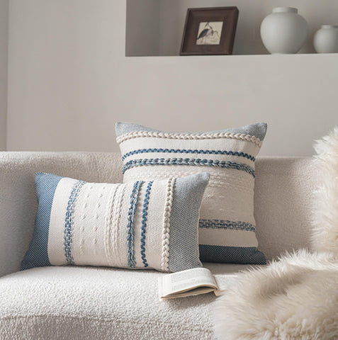 Cethom cotton-linen blend pillow cover on sofa demonstrates breathable, durable comfort